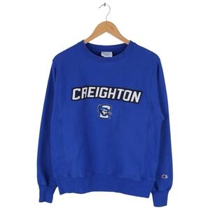 Champion Reverse Weave Creighton Bluejays Sweatshirt Blue Logo Crewneck Mens S